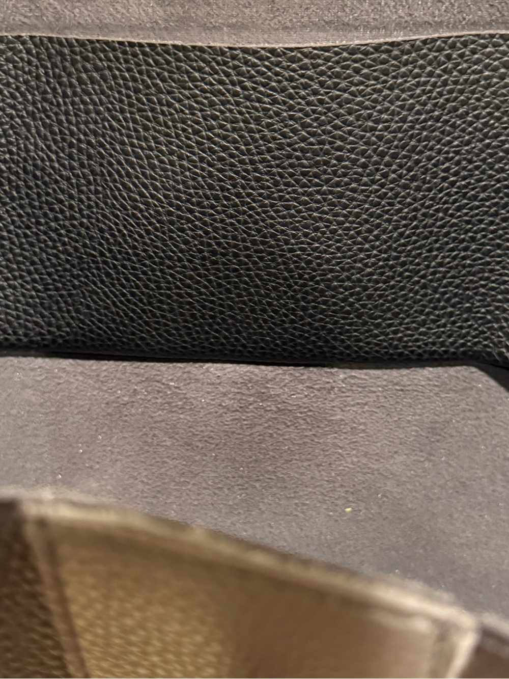 Vince Camuto Vegan Leather Black Tote with Gray Center Stripe Accent - Picture 4 of 4